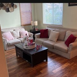 Couches, coffee table and 2 end tables