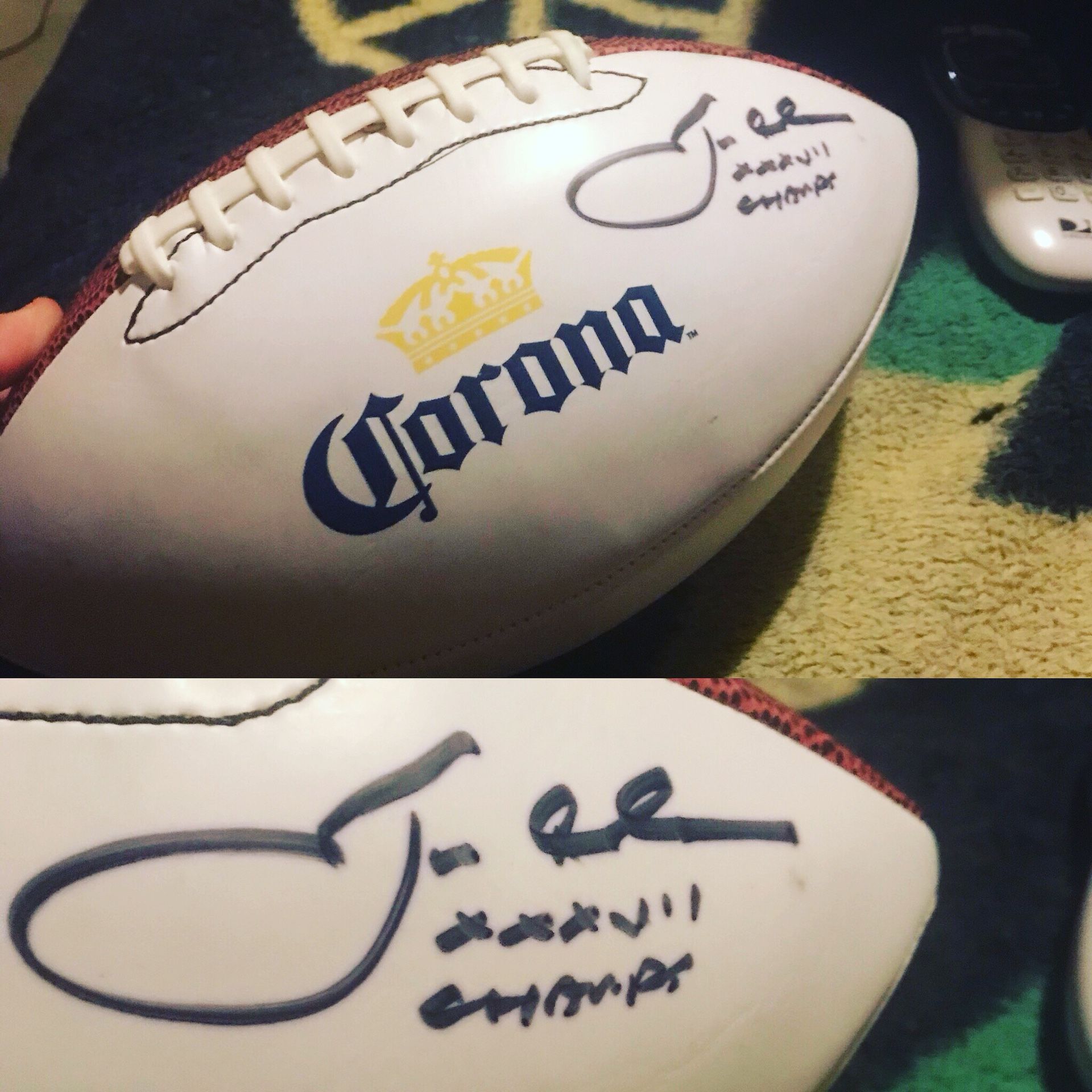 Autographed SuperBowl XXXVII Jon Gruden Corona Limited ball