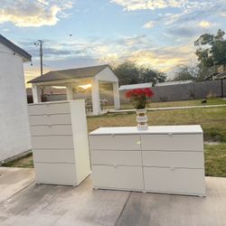 2 IKEA White Dressers Set 