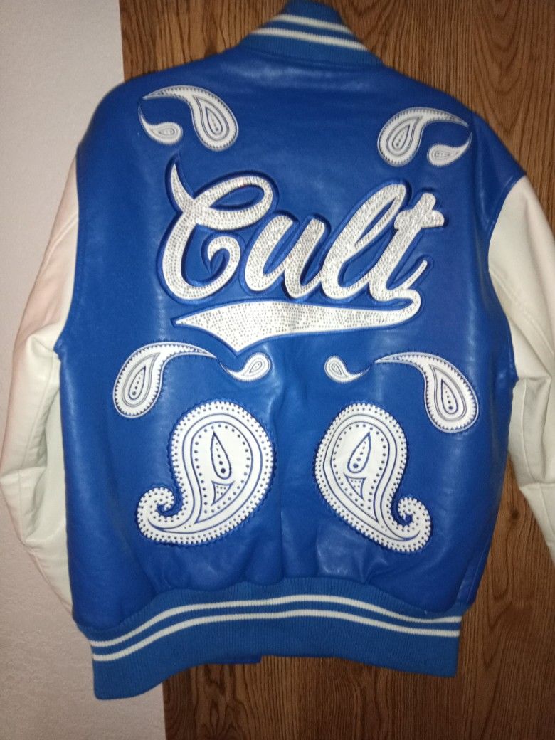 Cult Of Individuality Blue Rag Leather Jacket 