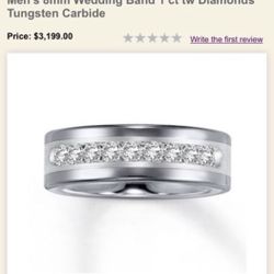 1 ct tw diamond tungsten wedding band