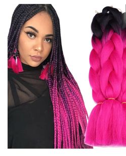 Ombré Hot Pink Braiding Hair