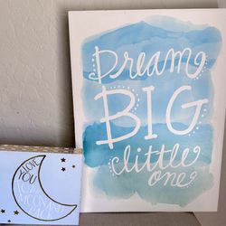 Baby Boy Room Art 16 x 12 small one 8x8 (both for $20)