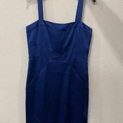 Laundry By Design Royal Blue Satin Cocktails Bodycon Dress