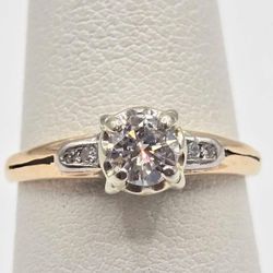 14k Solitaire Diamond Ring 