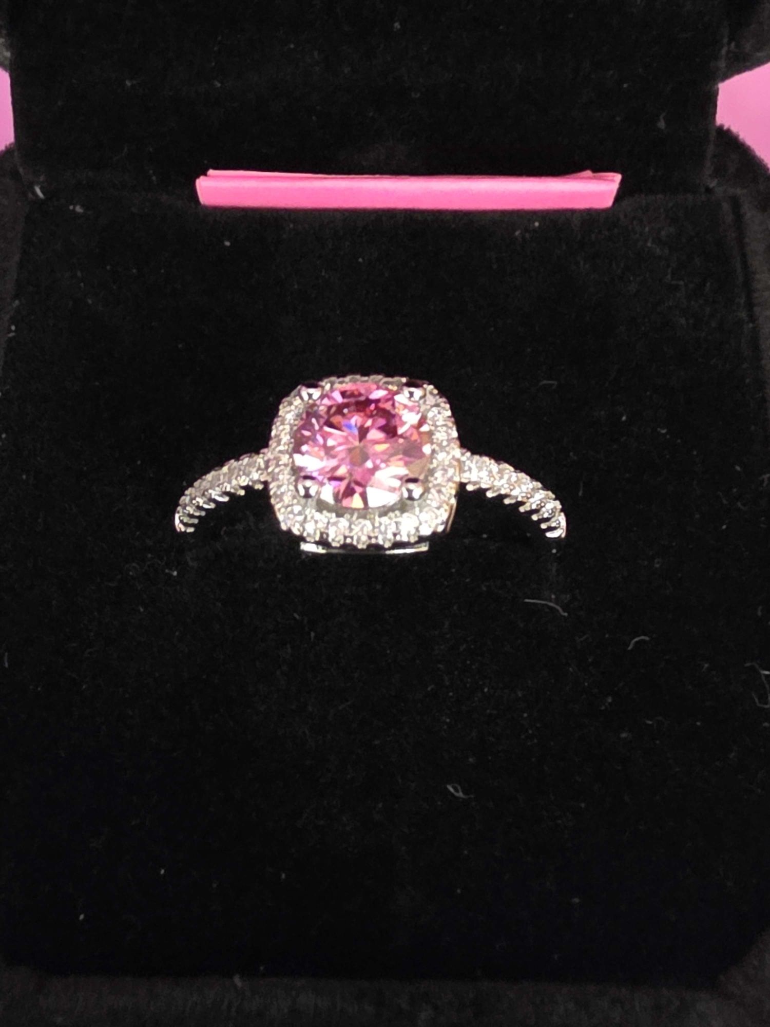 VVS Pink Diamond Adjustable Ring Jewelry 925 Silver