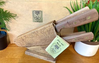 Like New: Vintage Chicago Cutlery Set with Block and Original Box 