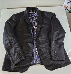 Perruzo Black Blazer with Floral Lining