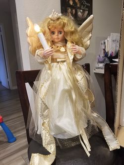 28" Rare Dynasty Collection Animated musical angel w light up candle