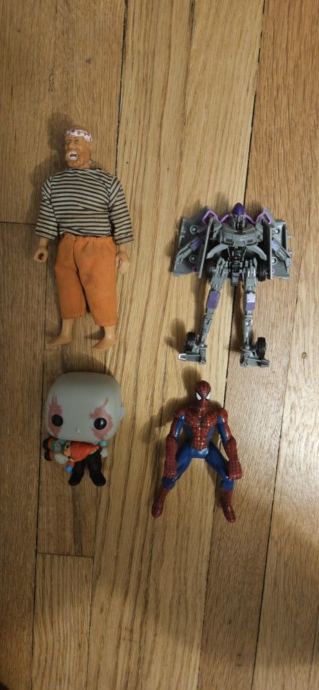 Toy Lot Of 4 Funko Pop Transformers Pirates & Spiderman Action Figures