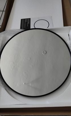 Round Wall Mirror with Black Frame