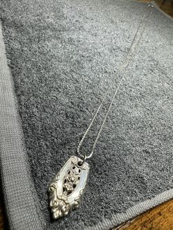 Sterling Silver 925 Chain with Vintage Rose Pendent