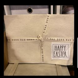 RAE DUNN Embroidered Placemats 'Happy Easter' Beige 13"x16" Set of 4 New 
