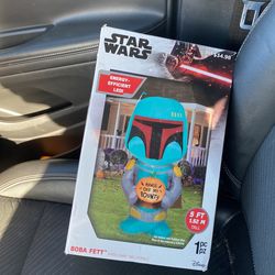 NEW Star Wars Boba Fett 5 Foot tall Inflatable Halloween Decoration