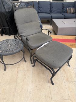 Outdoor lounge chairs with end tables