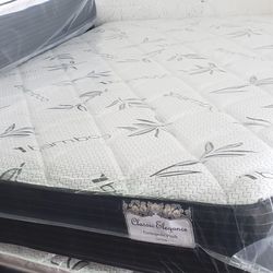 QUEEN PLUSH MATTRESS WITH FREE BOX SPRING 