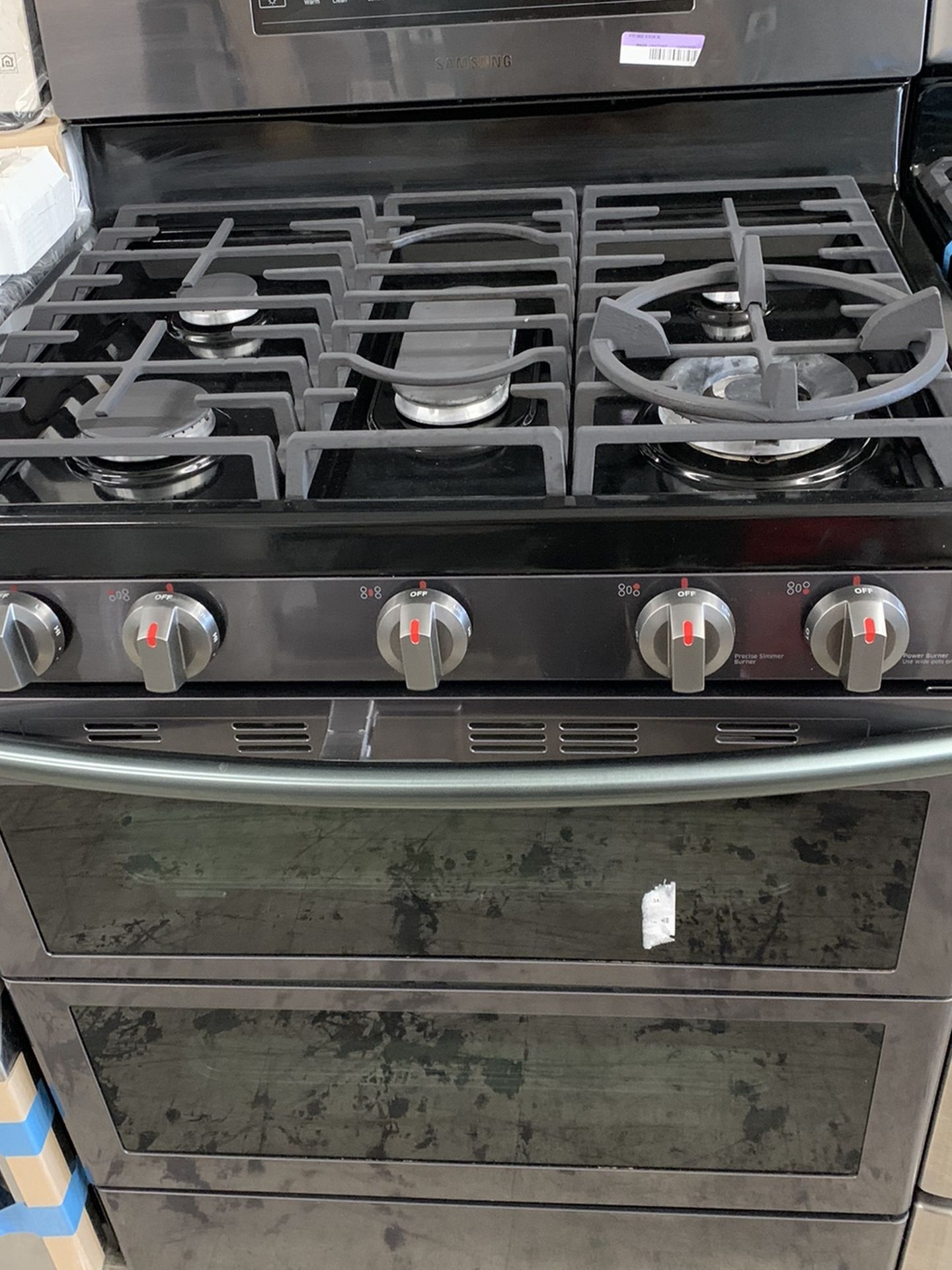 Samsung 30” Gas Stove In Black Stainless Used With Double Oven