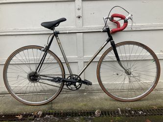 Bridgestone Kabuki Tech Art Stainless Steel Fixed Gear Road Bike Bicycle Vintage 23 Inch Frame 