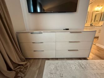 Restoration Hardware Cela Shagreen 6-Drawer Dresser – Modern Luxury Console