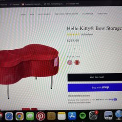 Hello kitty bow storage chair