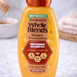 Garnier Whole Blends Honey Treasures Repairing Shampoo 12.5 oz Haircare All Hair