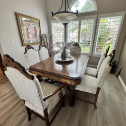 Antique 1920s–1930s Solid Wood Dining Table