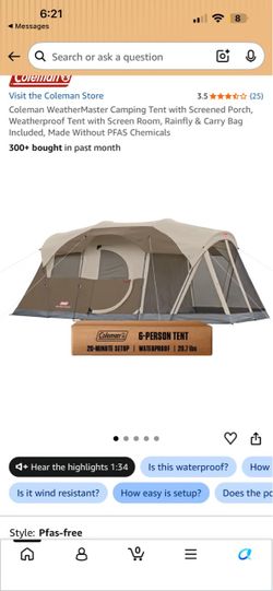 Coleman Weather Master w/ Screen porch