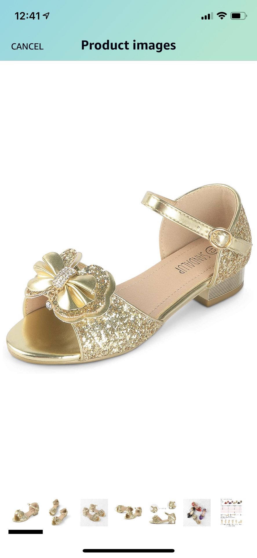Girls Sandals High Heels Open Toe Dress Shoes for Wedding Party Size 2 Little Kid