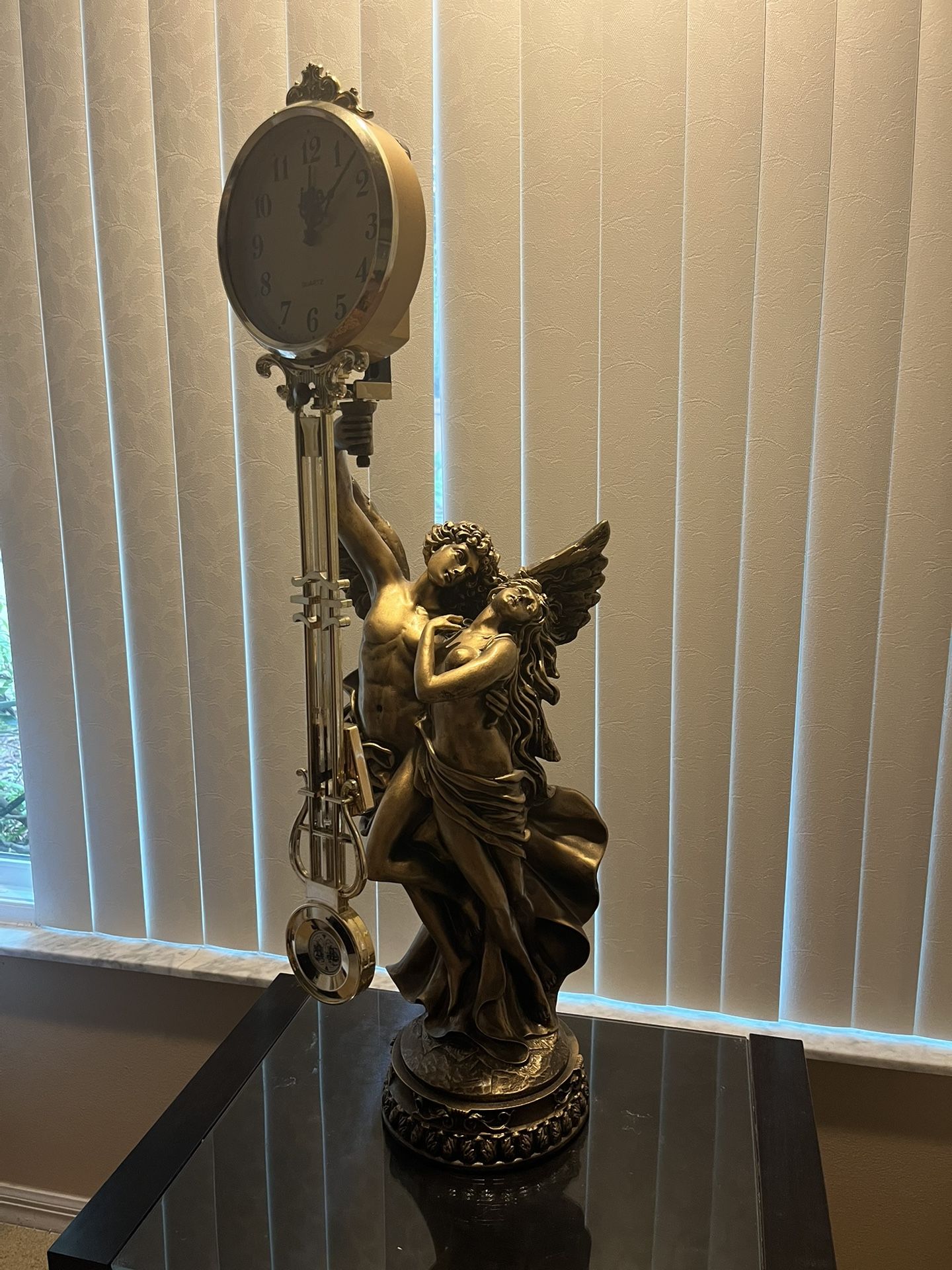 Table Clocks Classical Family Living Room Mute Clock European Desk Craft Clock Couple Dance Clock Standing Clock