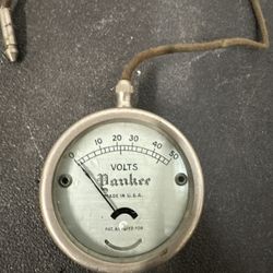 Vintage Yanker Volt Meter Pocket Watch Style Made In USA Old Antique #D5