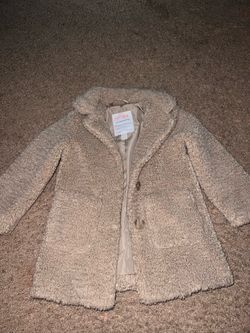 Toddler girl brown Sherpa coat