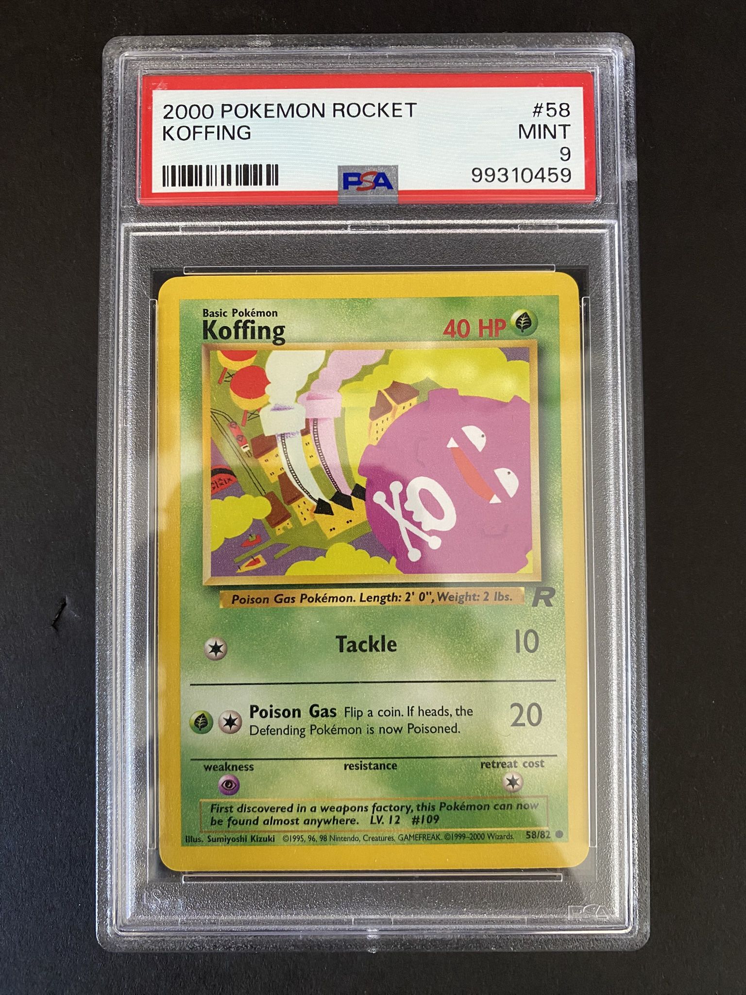 PSA 9 2000 Pokémon Rocket Koffing #58/82 PSA 9