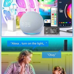 GUPUP Smart WiFi Led Lights 100 ft, Compatible with Alexa and Google Assistant Devices, Voice Control, Music Sync Color Changing Strip Lighting