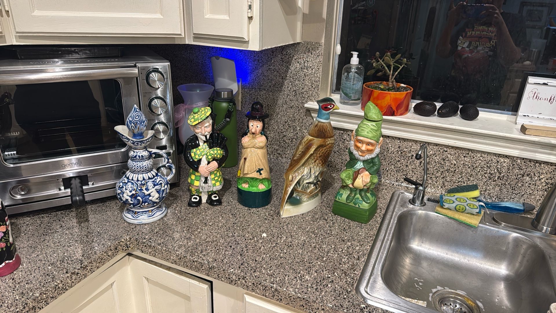 Set Of 5 Ceramic Decanters