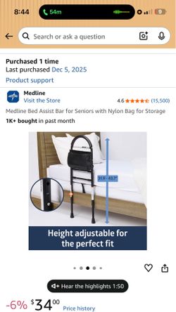 Bed rail for adult