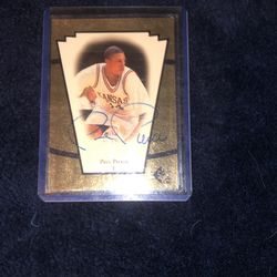 Paul Pierce Autographed College Basketball Card