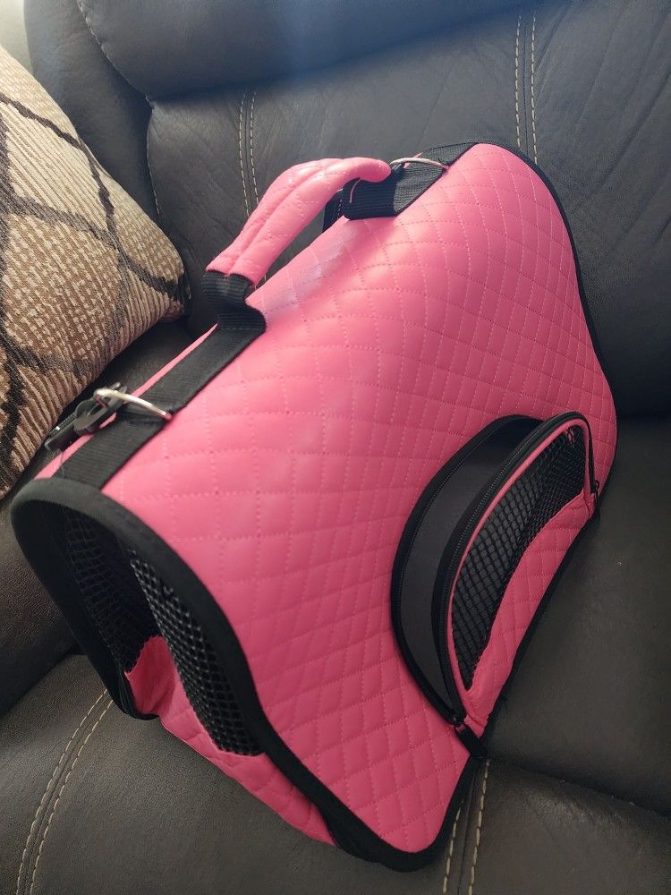Airport Foldable Pink Pet Cat Dog Carrier Bag Collapsible