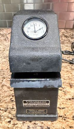 VTG STROMBERG Model 12 Auto Speed Electric Commercial Time Punch Clock 1930-40s