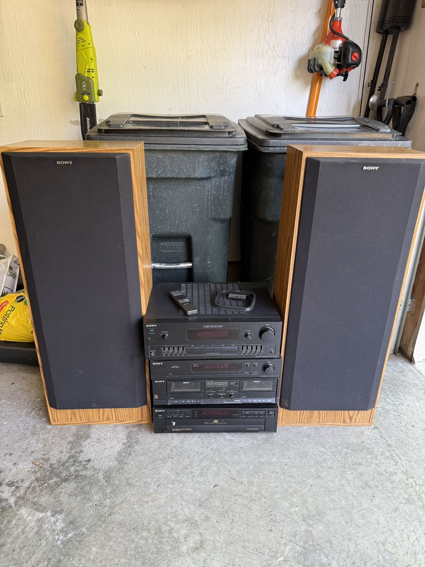 Sony Audio Set with Receiver, Cassette, CD Turntable, Speakers, Remote, Etc!