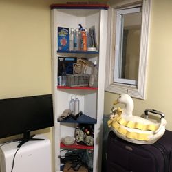 Wooden Tall Corner 5 Tier Shelves 