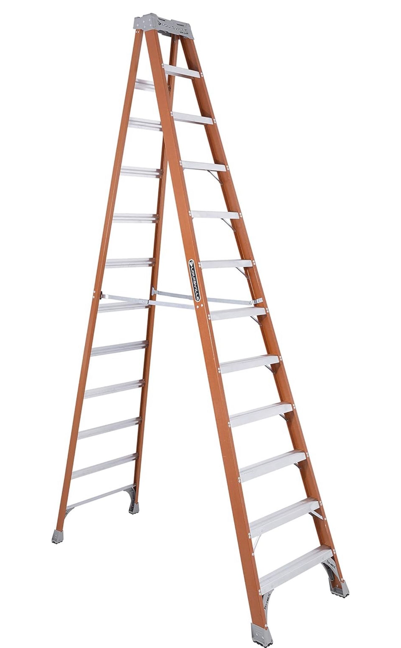 Louisville Ladder 12-Foot Fiberglass Step Ladder, 300-Pound Load Capacity, Type IA, FS1512