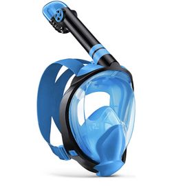 Zenoplige Full Face Snorkel Mask Adults,Dry-Top Snorkeling Gear with Camera Mount,Foldable 180-Degree Panoramic Scuba Mask for Snorkeling Diving Swimm