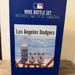 MLB Dodgers Wine Bottle Set 