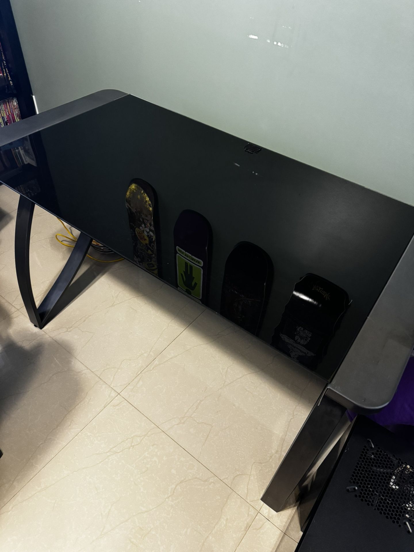 Black Glass Desk