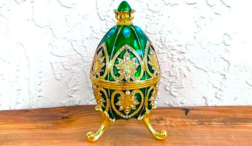 Faberge Egg Style Jewelry Trinket Box Decor 💎
