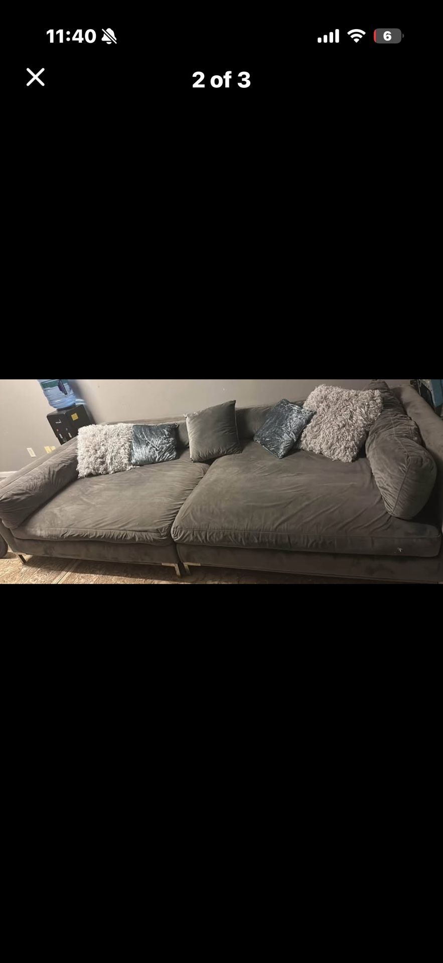 Grey Couch ( 2 Connectable Pieces )