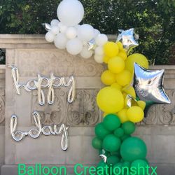 Sectional balloon garland with stars