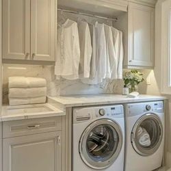 Premium Luxury Laundry Renovation Set - Full Cabinetry, Stone & Appliances