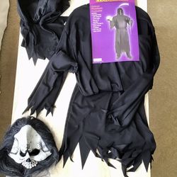 Phantom Halloween Costume with Additional Half Face Mask, Excellent Condition, Adult