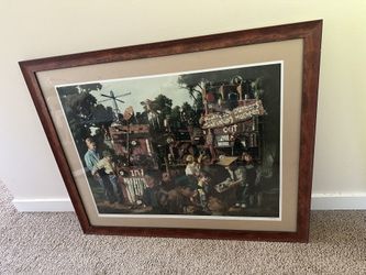 Signed Bob Byerly Framed 1995 Print The Incredible Shrinking Machine Decor Wall Art Media Room Rec Play Room 